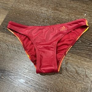 NWOT Adidas bikini bottom orange / maroon XS size